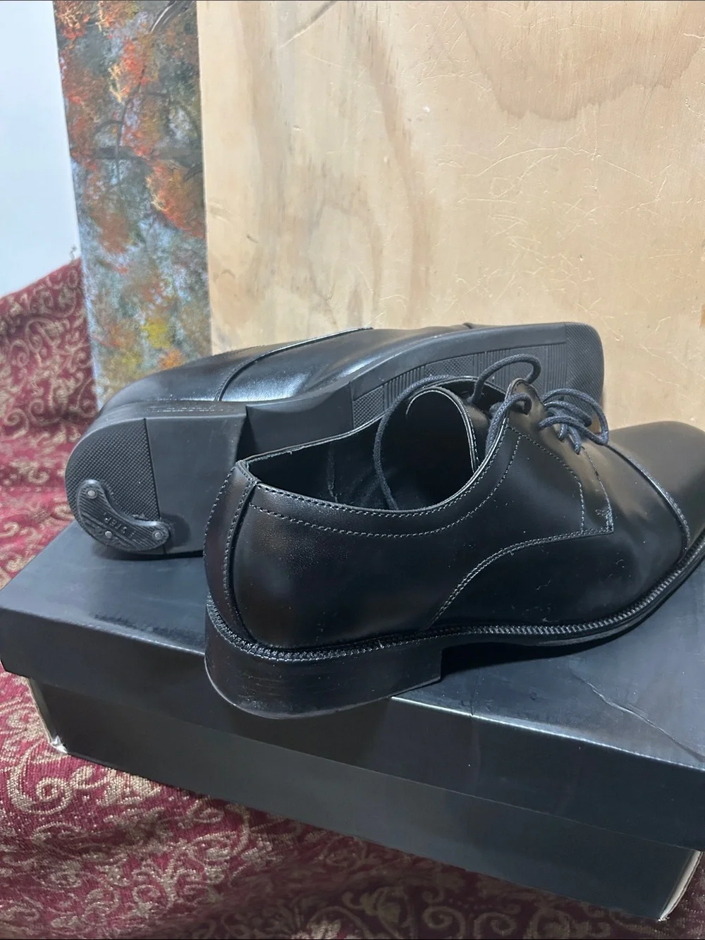 Alfani Black Cap-Toe Lace-Up Derby Dress Shoes